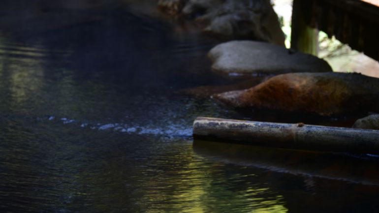 All bathtubs at Fumoto Ryokan have free-flowing hot-spring water.