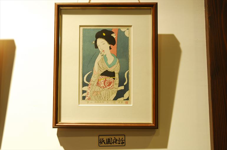館内に飾られる竹久夢二の絵画